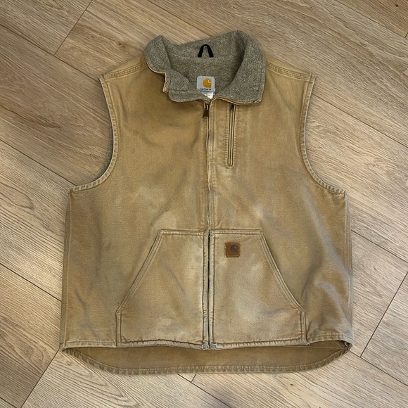 Carhartt Vest Duck Canvas Sherpa Lined Men's XL